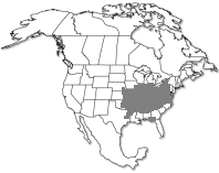 Range of Asimina triloba