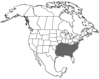 Range of Ulmus alata