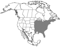 Range of Prunus serotina