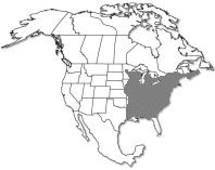 Range of Quercus alba